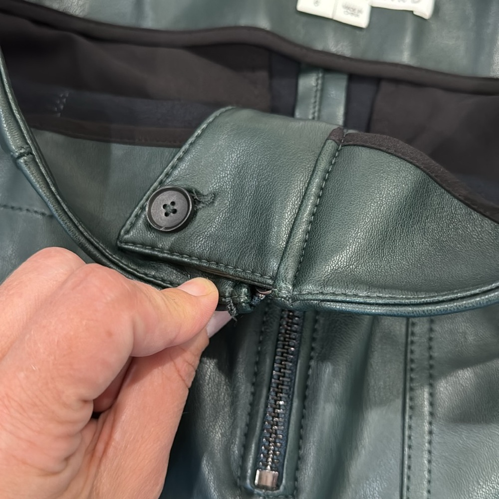 Veronica Beard emerald green faux leather pants - Picture 12 of 15